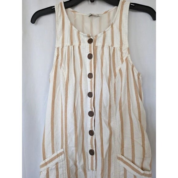 Women's American Eagle Linen Blend Jumpsuit Size Small Sleeveless Overall Halter - Picture 4 of 7